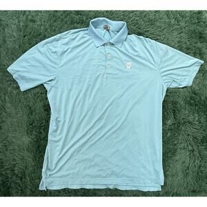 Peter Millar Men's XL Summer Comfort Salem Embroidered Aqua Polo Shirt Golf